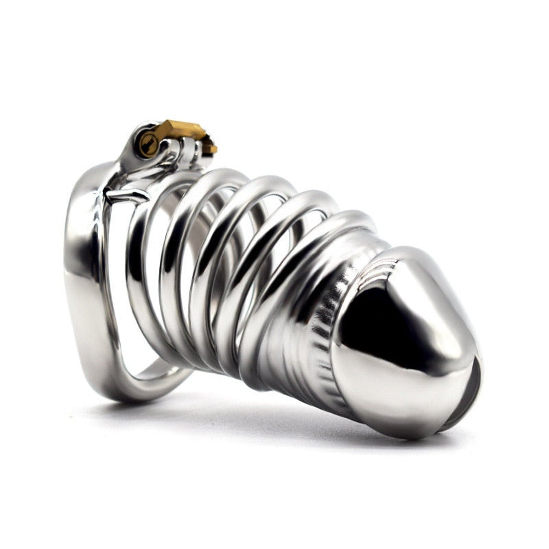BDSM Adult Sex Toys Penis Cage Dick Ring Chastity Fetish Gay Slave Penis Extender Stainless Steel CB Lock Leten Scrotum