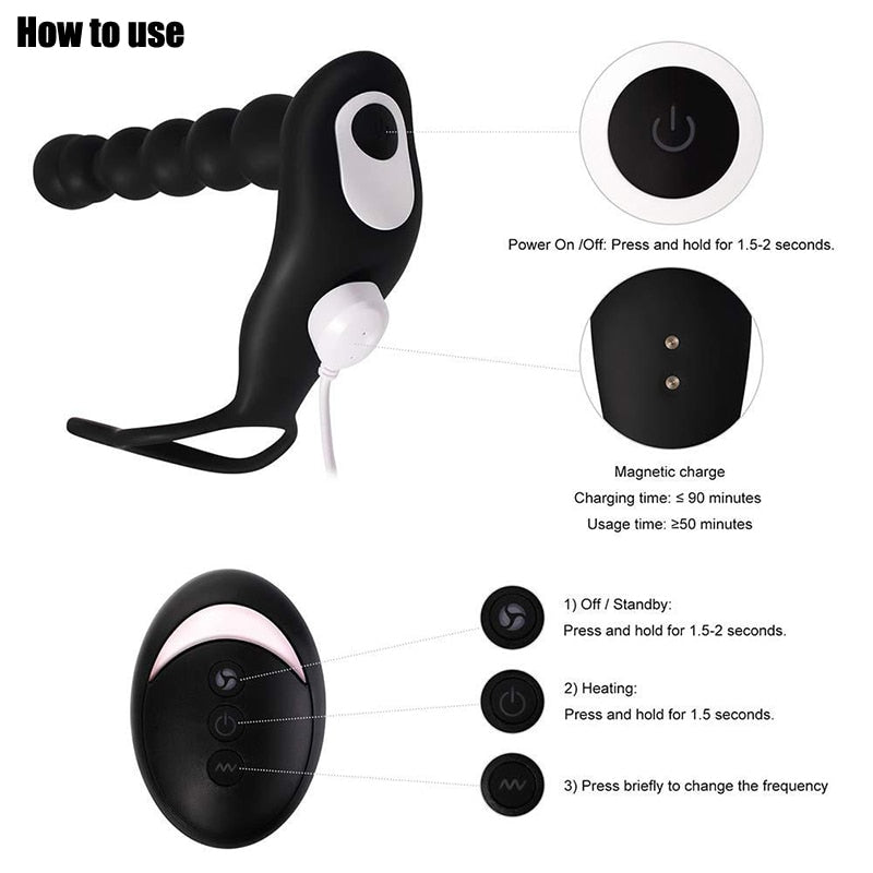 BODYPRO Male Prostate Massage Vibrator Penis  Vibrator Ring  Anal Plug Stimulator Butt Plug Delay Ejaculation Ring Toy for Men