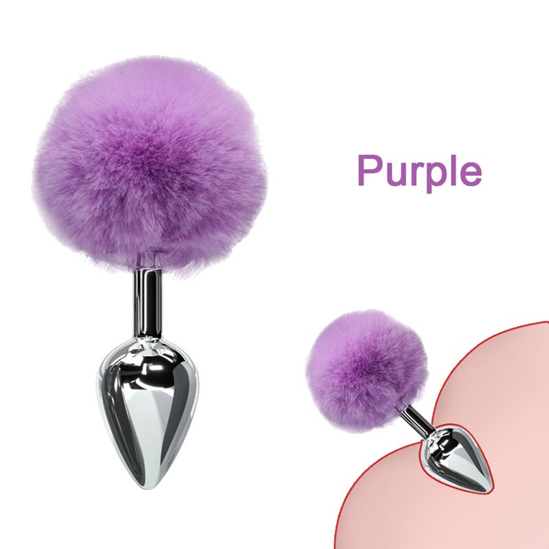 Bunny Tail Fur Butt Anal Plug Toy Stainless Steel Smooth Touch Metal Butt Plug Sex Toys for Woman Men Gay Adult Sex Products