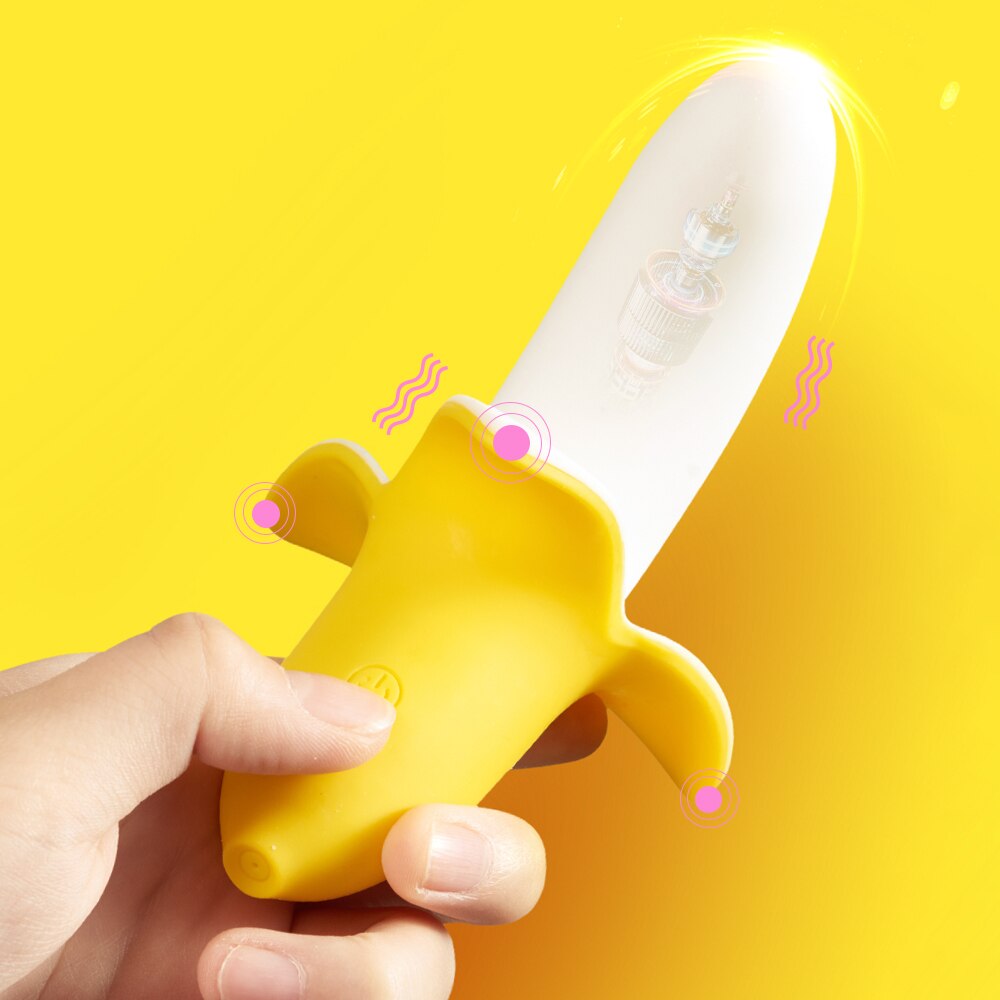 กล้วยรูป Clitoral Vibrator G-Spot กระตุ้นช่องคลอดซิลิโคน Dildo หญิง Masturbator น่ารักของเล่นสำหรับผู้ใหญ่เพศผู้หญิง