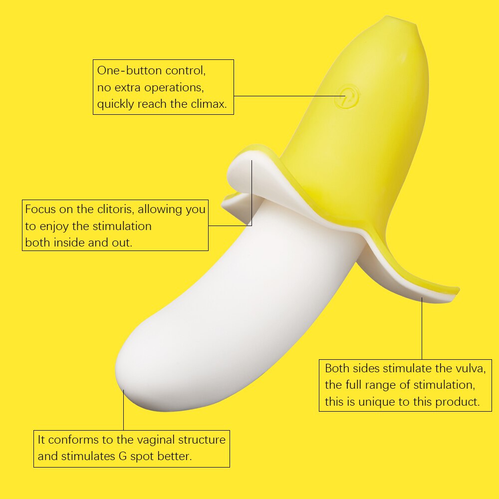 กล้วยรูป Clitoral Vibrator G-Spot กระตุ้นช่องคลอดซิลิโคน Dildo หญิง Masturbator น่ารักของเล่นสำหรับผู้ใหญ่เพศผู้หญิง