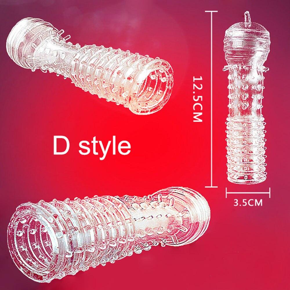5pcs/set TPE Penis Sleeve Delay Time Crystal Cock Rings Reusable Condom Penis Extension Penis Rings Adult Sex Toys for Men