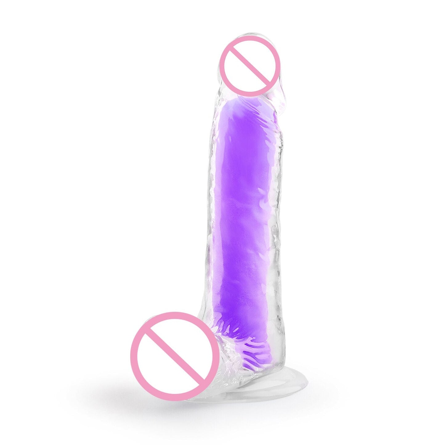 เลสเบี้ยน Dildo ดูดถ้วยสมจริง Penis สำหรับผู้หญิงช่องคลอด Clitoris Stimulator หญิง Masturbator Noctilucent เซ็กซ์ทอย