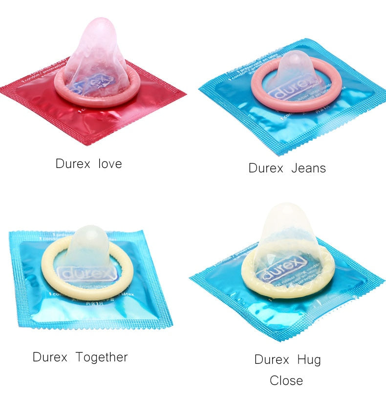 Durex Condoms Ultra Thin  Natural Latex Penis Cock Sleeve Mixed 4 Types Pleasures  Extra Lubricated Condom Sex Toys for Men