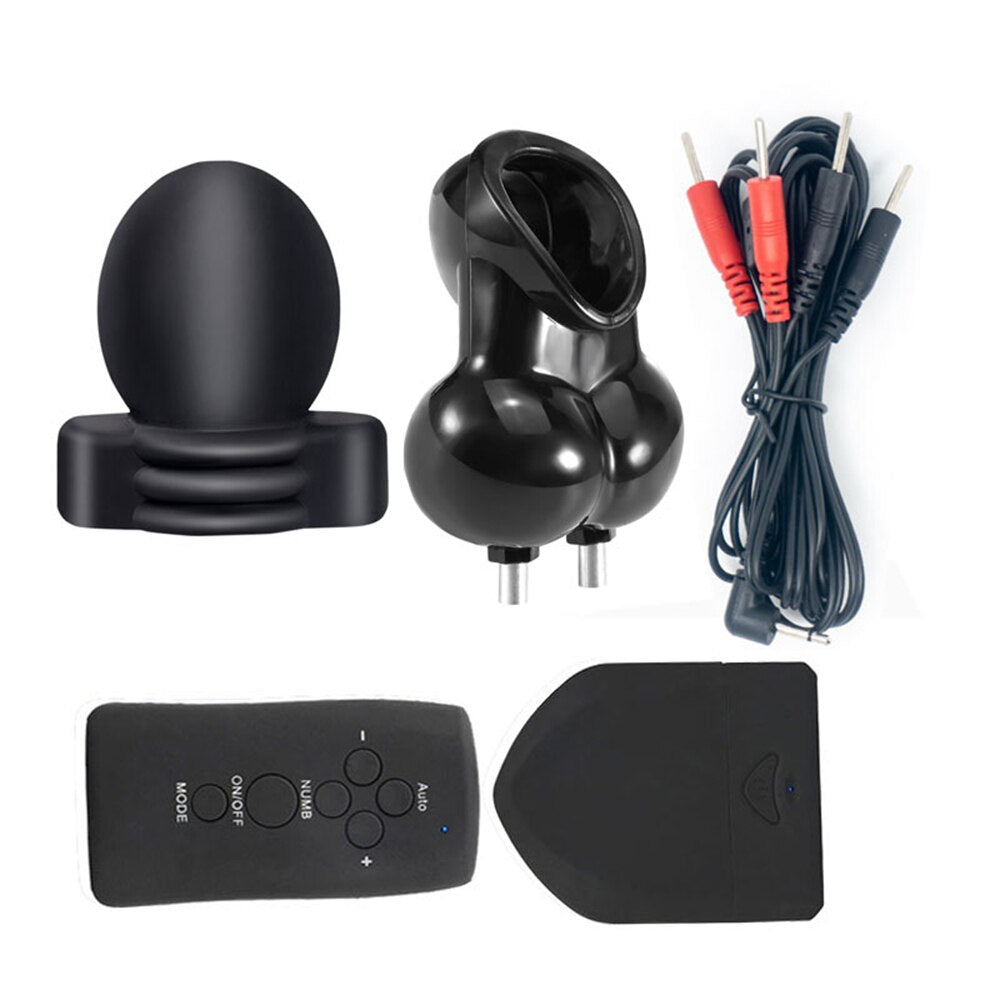 Electric Shock Glans Trainer SM Male Masturbator Scrotum Bondage Massage Chasity Cage Wireless Remote Control Sex Toys BDSM