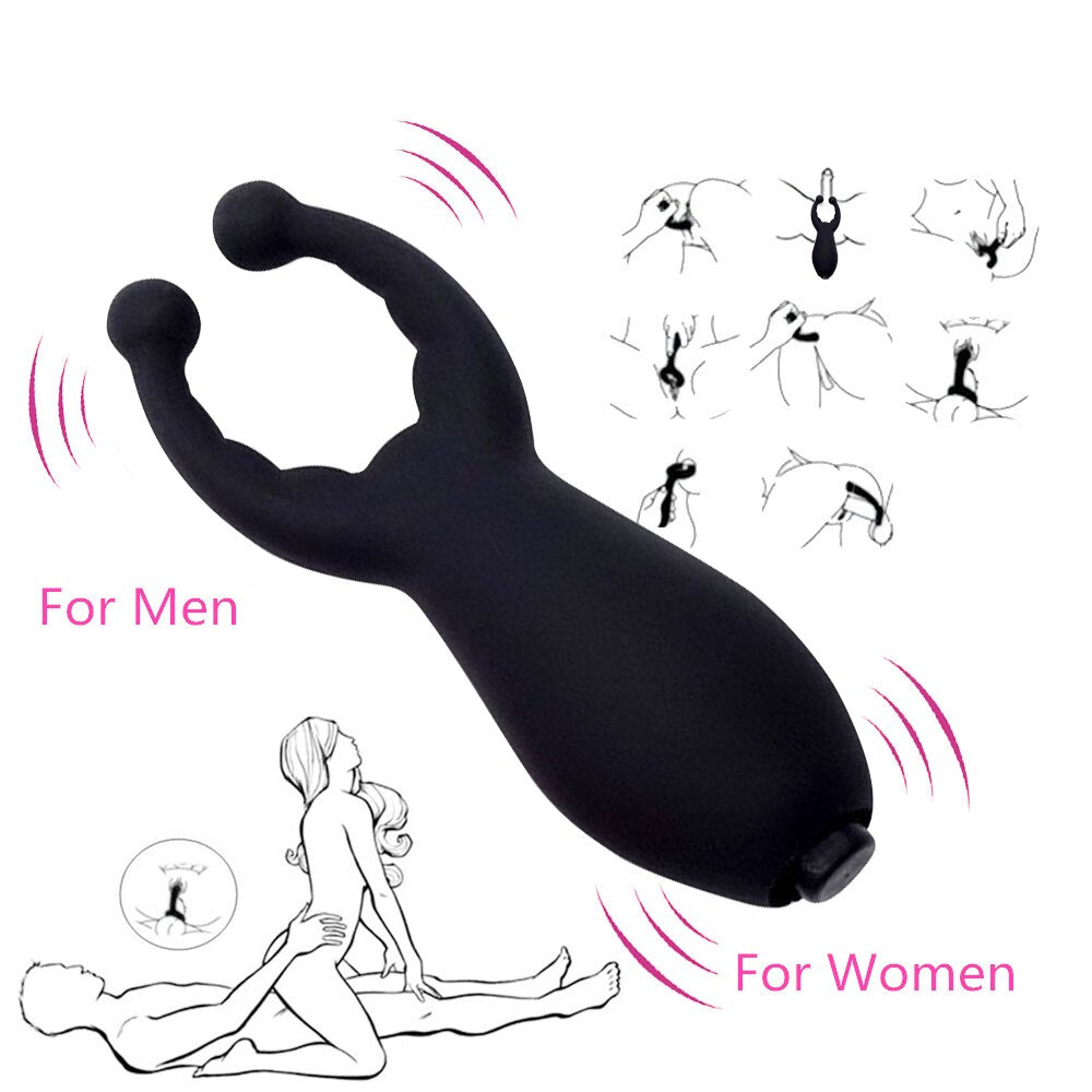 Erotic G-Spot Clitoris Stimulator Vibrators Dildo Nipple Clamp Penis Vibrating Ring Adult Products Sex Toys for Women Men Couple