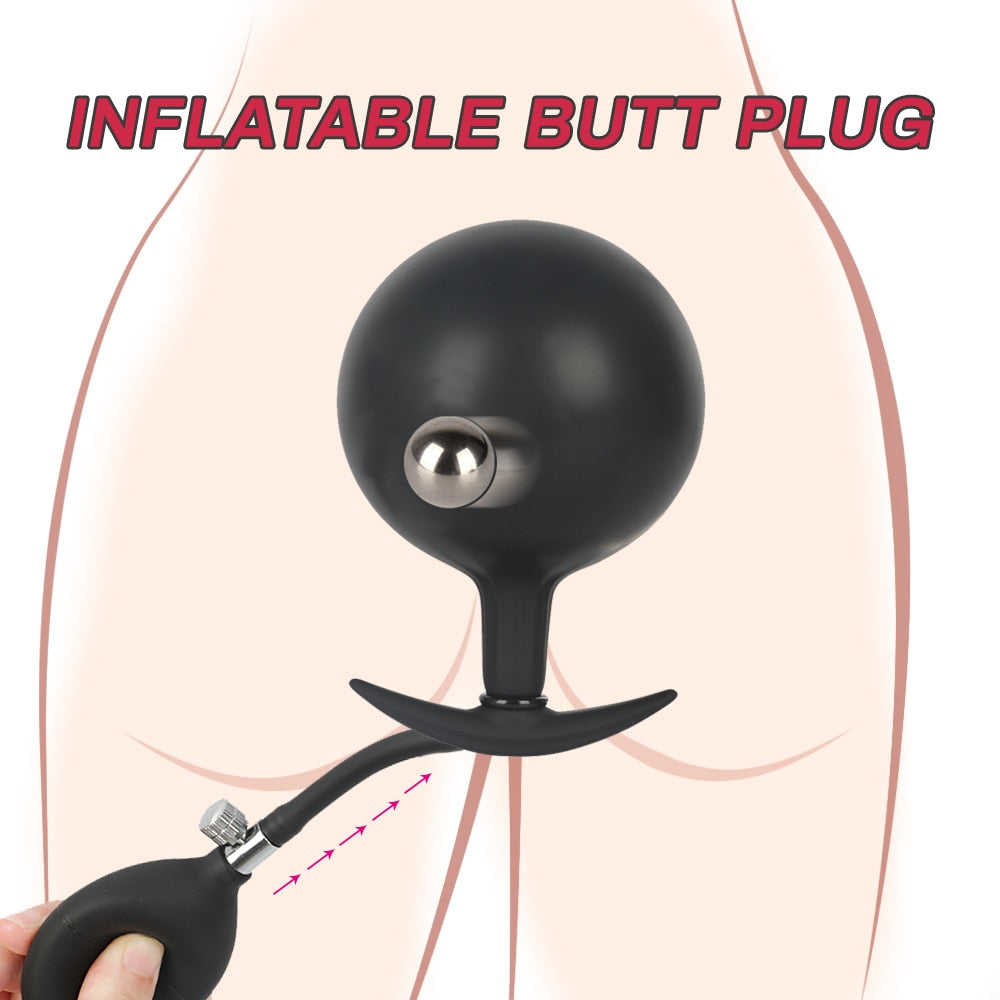 Expandable Prostate Massager Butt Plug Adult Sex Toys Inflatable Silicon Huge Big Anal Plug Anal Dildo Pump Anal Dilator
