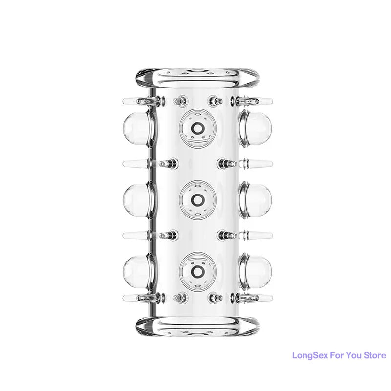 Extension Penis Sleeve Cock Rings For Men Enlarger Glans Particles Condom Lasting Delayed Sex Toys Adult Sexual Dotted Sex Goods