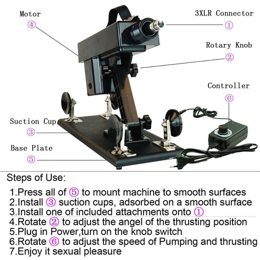 Sex Machine With 3XLR Suction Cup For Women Automatic Vibrator Adult Sex Toys Pumping Gun Love Machine Male Masturbator