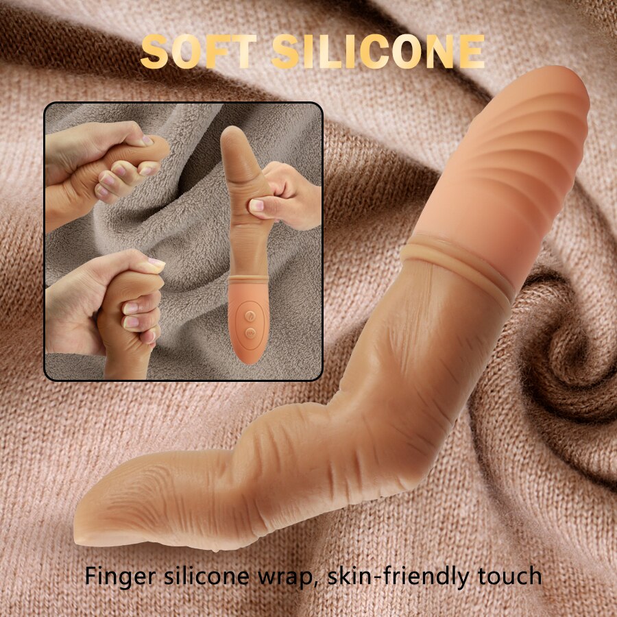 ที่มีประสิทธิภาพ Finger Vibrator สำหรับผู้หญิง G Spot กระตุ้นช่องคลอดเครื่องนวดความร้อนซิลิโคนนิ้วมือ Dildo Masturbator ของเล่นสำหรับผู้ใหญ่