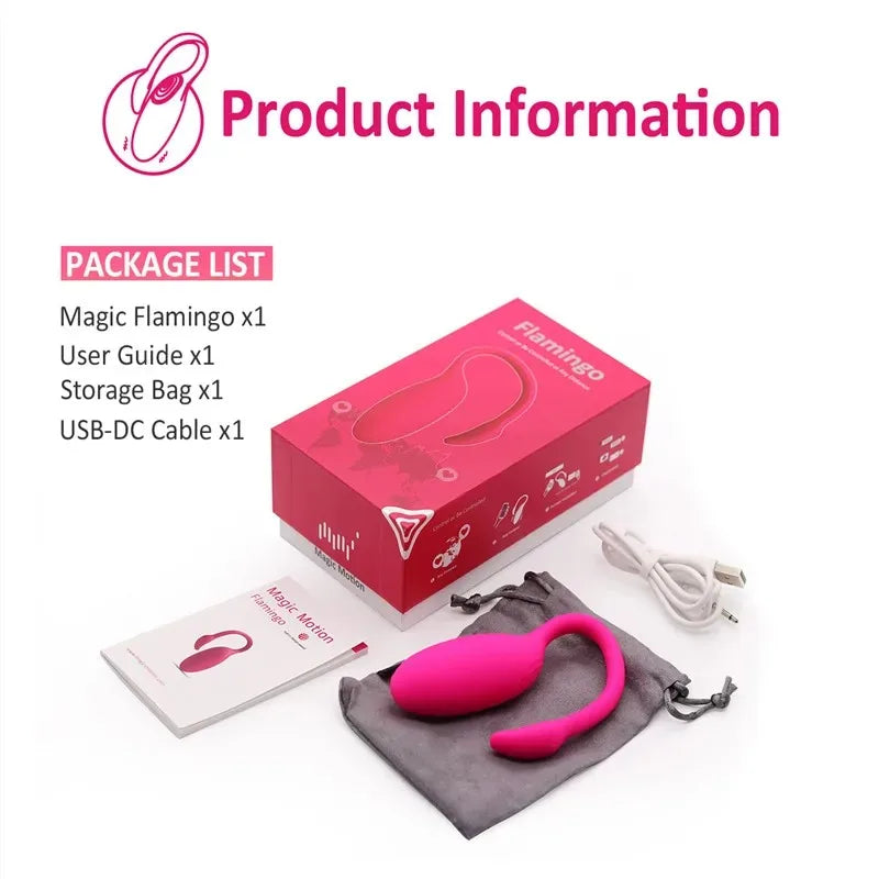 Flamingo APP Bluetooth Egg Vibrator Sex Toy for Woman Clitoris Stimulation Vagina Massager Vibrating Ball Magic Motion Vibrator