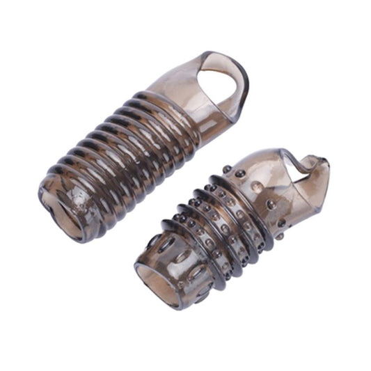 Flexible Penis Extender Sleeve Condoms Thread Penis Sleeve Extension Scrotum Ring Sex Toys Delay Ejaculation Cock Ring Sex Toy