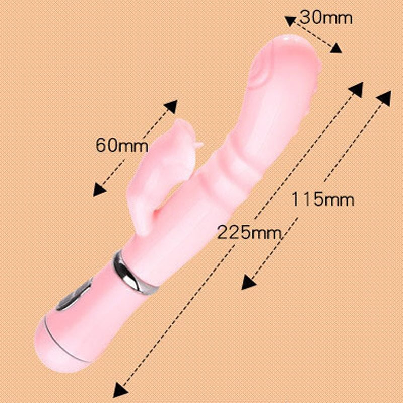 กระต่าย G Spot Dildo Vibrator Clitoris เครื่องกระตุ้นอวัยวะเพศชายการสอดใส่คู่ลิ้นเลีย Double Rod เซ็กซ์ทอยสำหรับผู้หญิงผู้ใหญ่