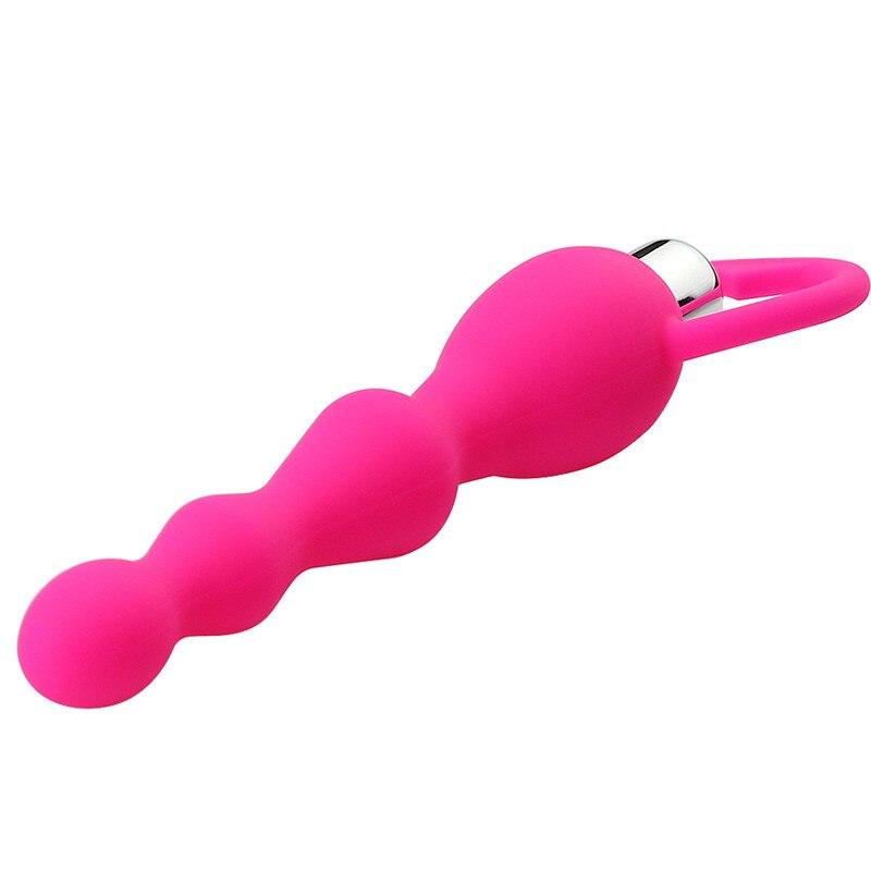 G Spot Vibrating Dildo Anal Plug Butt Prostate Massage Soft Beads Vibrator Sex Toys for Couples Silicone Adult Erotic Products