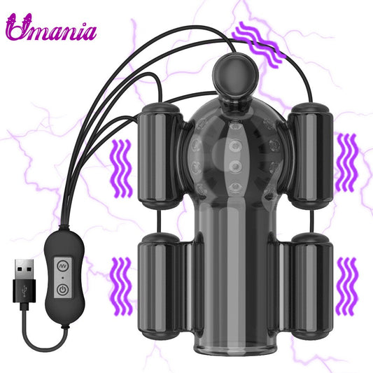 ที่มีประสิทธิภาพ Glans Vibrator ชาย Penis Trainer แขนเซ็กซ์ทอยสำหรับชายอวัยวะเพศชาย Delay Ejaculation ชาย Masturbation 20ความเร็ว
