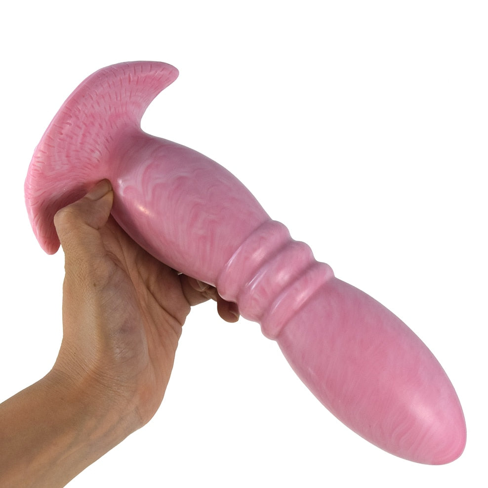 FAAK Large Pink Butt Plug with Sucker Silicone Bullet Anal Sex Toys for Woman Man Anus Massage Beads Dildos Vagina Stimulate