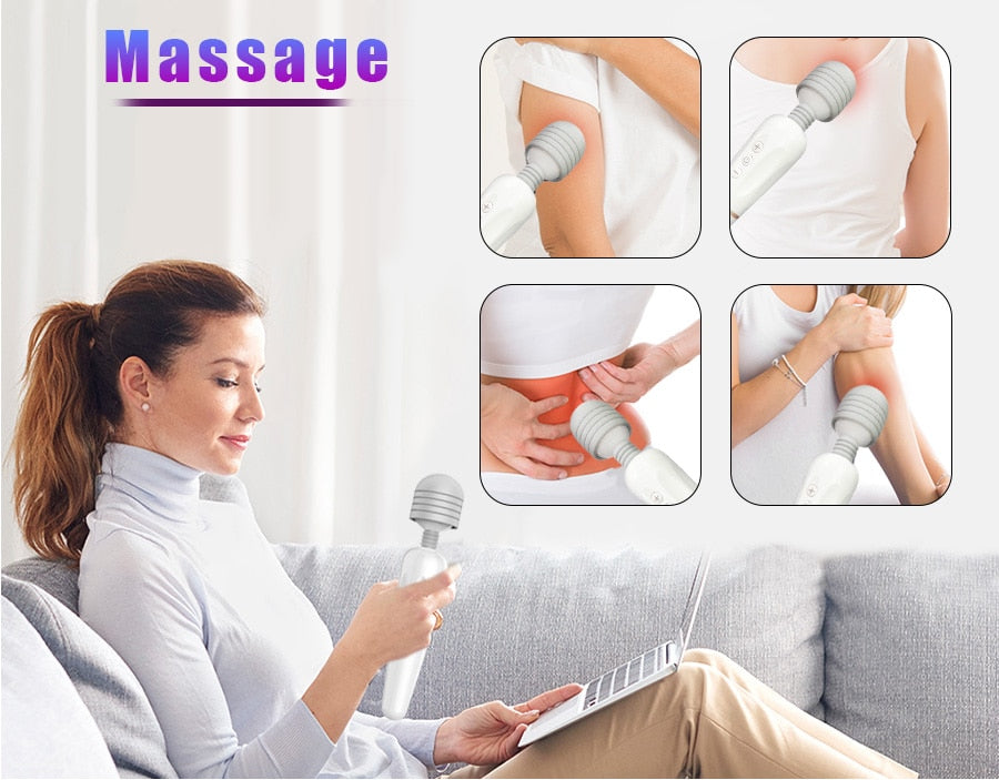 Powerful AV Magic Wand Body Massager USB Charge G Spot Vibrators for Women.Adult Vibrator Sex Toys for Woman.Female Sex Products