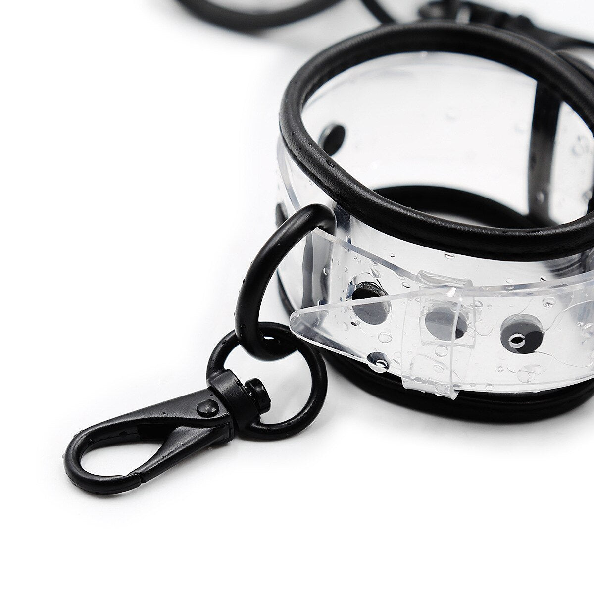 Adjustable Transparent PVC Handcuffs Ankle Cuffs Collar Neck Manacle BDSM Bondage Restraints Shackles Fetish Sex Toy for Couples