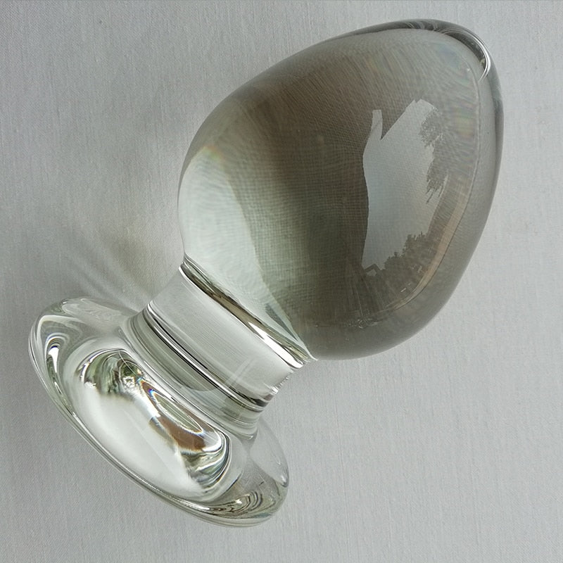 65mm Diameter Smooth Glass Anal Plug G Spot Stimulator Anal Expander Vagina Ball Anus Dilator Sex Toys for Woman Glass Butt Plug