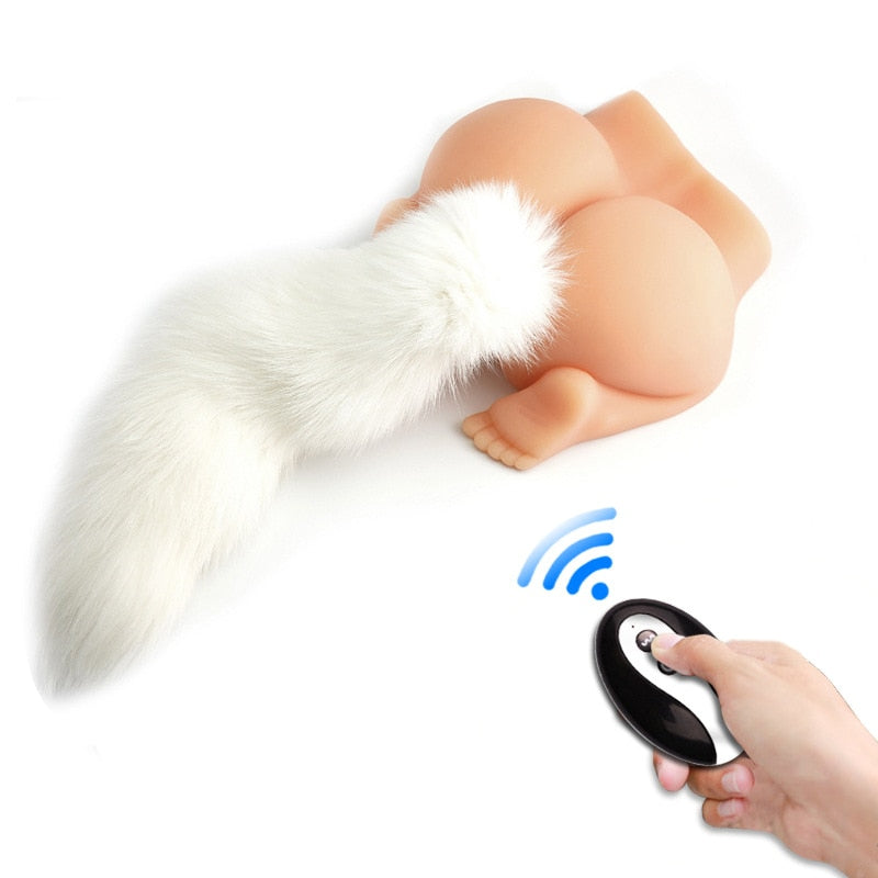 Anal Plug Fox Tail for Adults Cosplay Remote Control Butt Plug Sex Toys Erotic Games for Couples