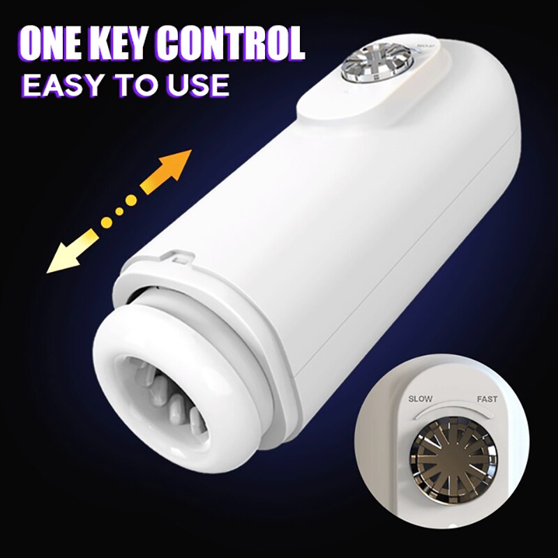 อัตโนมัติ Thrusting Telescopic Masturbators สำหรับผู้ชาย Penis กระตุ้นอมควย Soft ช่องคลอดถ้วยหีเซ็กซ์ทอยสำหรับชาย
