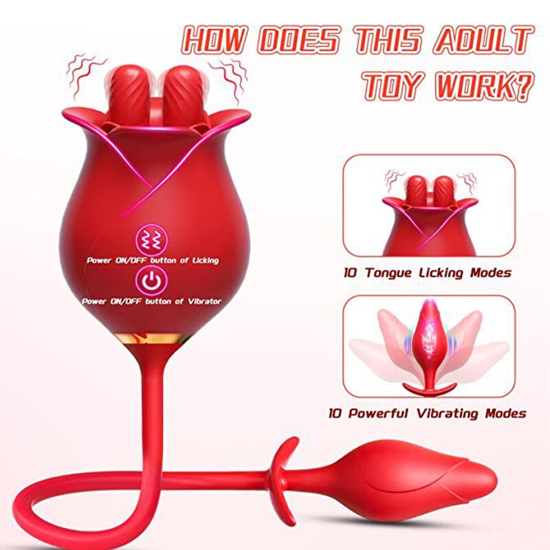 กุหลาบลิ้นเลีย Vibrator ผู้หญิงหัวนมอมควย G Spot Clitoris Masturbation หญิงเซ็กซ์ทอย