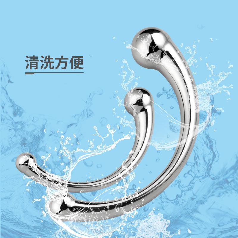 Double Ended Stainless Steel G Spot Wand Massage Stick Pure Metal Penis P-Spot Stimulator Anal Plug Dildo Sex Toy for Women Men