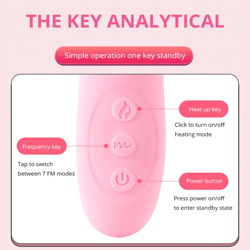 Heating Powerful Telescopic Vibrator for Women Tongue Licking Sex Toys Soft Silicone Clitoris Massage Stick Female Masturbators