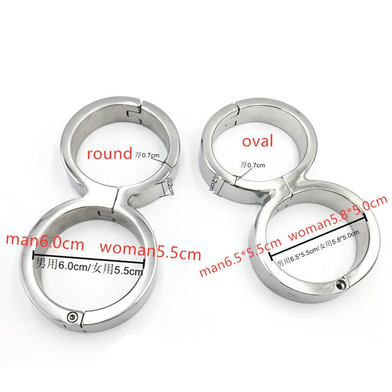 Heavy Stainless Steel Handcuffs Ankle Cuff Bondage BDSM Fetish Adult Sex Toys for Woman Screw Sex Toy Bundle Sex Shop China 18+