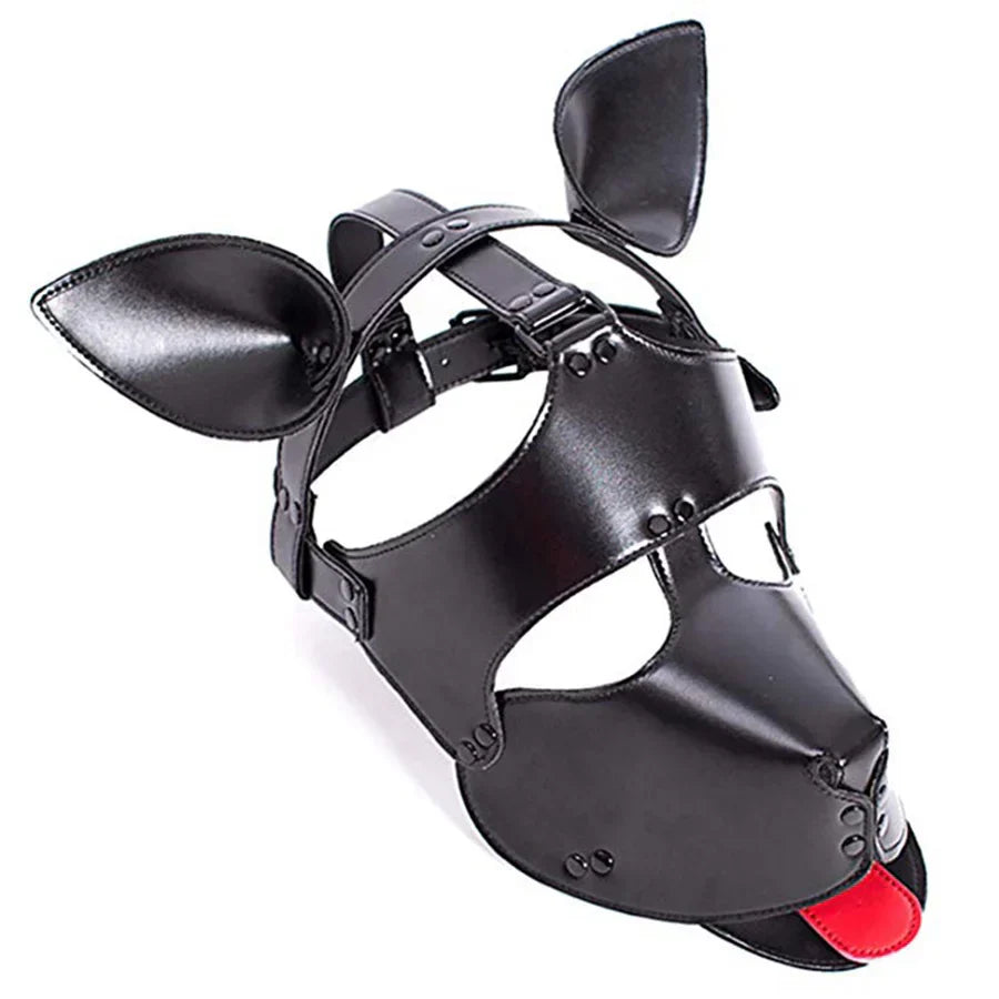 SM Leather Padded Hood Blindfold.Head Harness Mask Gag. BDSM Bondage .Sex Toys For Couples Accessories