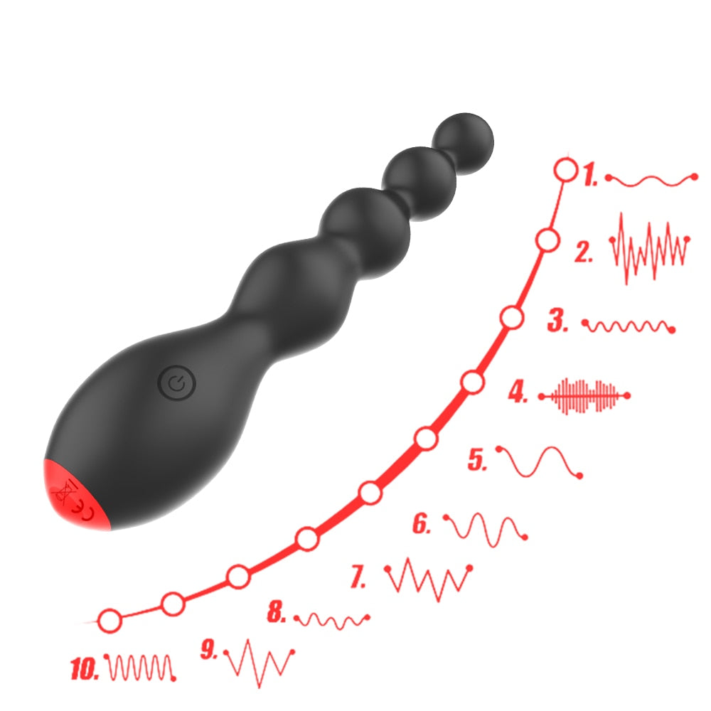 IKOKY 10 Speed  Vibrating Butt Plug Sex Toy for Women  Clitoris Stimulator Prostate Massager Erotic Anal Beads Vibrator