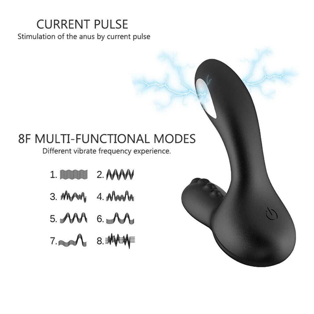 IKOKY 8 Speed Electric Shock Anal Dildo Vibrator Prostate Massager Perineum Stimulator Sex Toys for Men Women Gay Anal Butt Plug