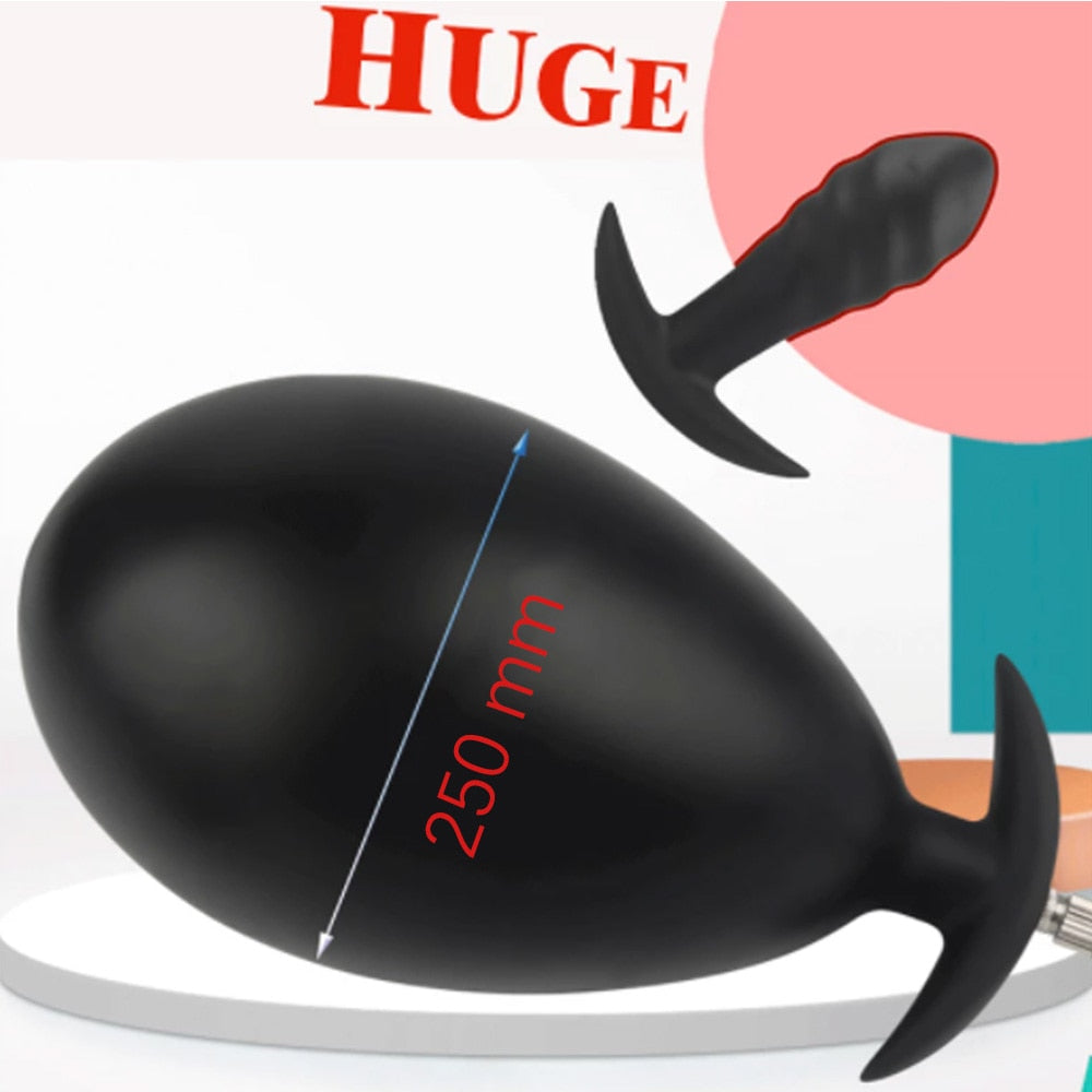 Inflatable 250MM Super Large Silicone Anus Dilator Anal Plug Dildo Pump Women Sex Toys Butt Vagina Stimulate Prostate Massage 18