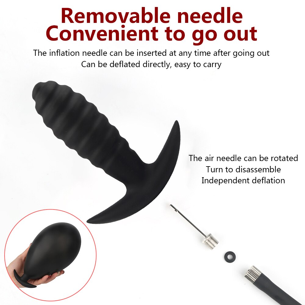 Inflatable ปั๊ม Anal ปลั๊กซิลิโคน Super Big Butt Plug Dildo นวดต่อมลูกหมาก Anus Extender Dilatador Sexules ของเล่นสำหรับผู้หญิง