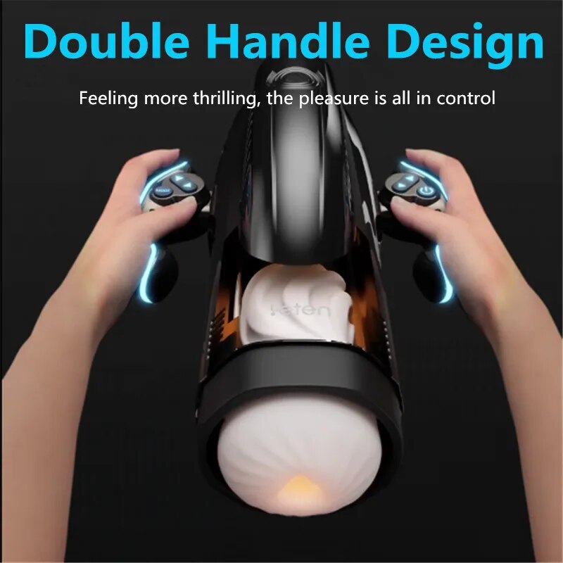 Leten เครื่อง3D ช่องคลอดสำหรับผู้ชาย. เซ็กซ์ทอยอัตโนมัติแบบยืดหดได้10โหมด