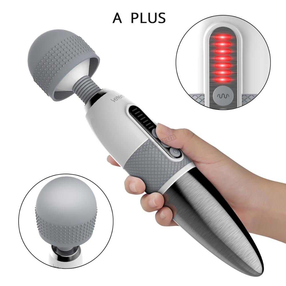 Leten Lightning Huge Head Vibrator for Female Masturbation. AV Magic Wand Massager Nipple Clitoris Stimulator Sex Toys for Woman