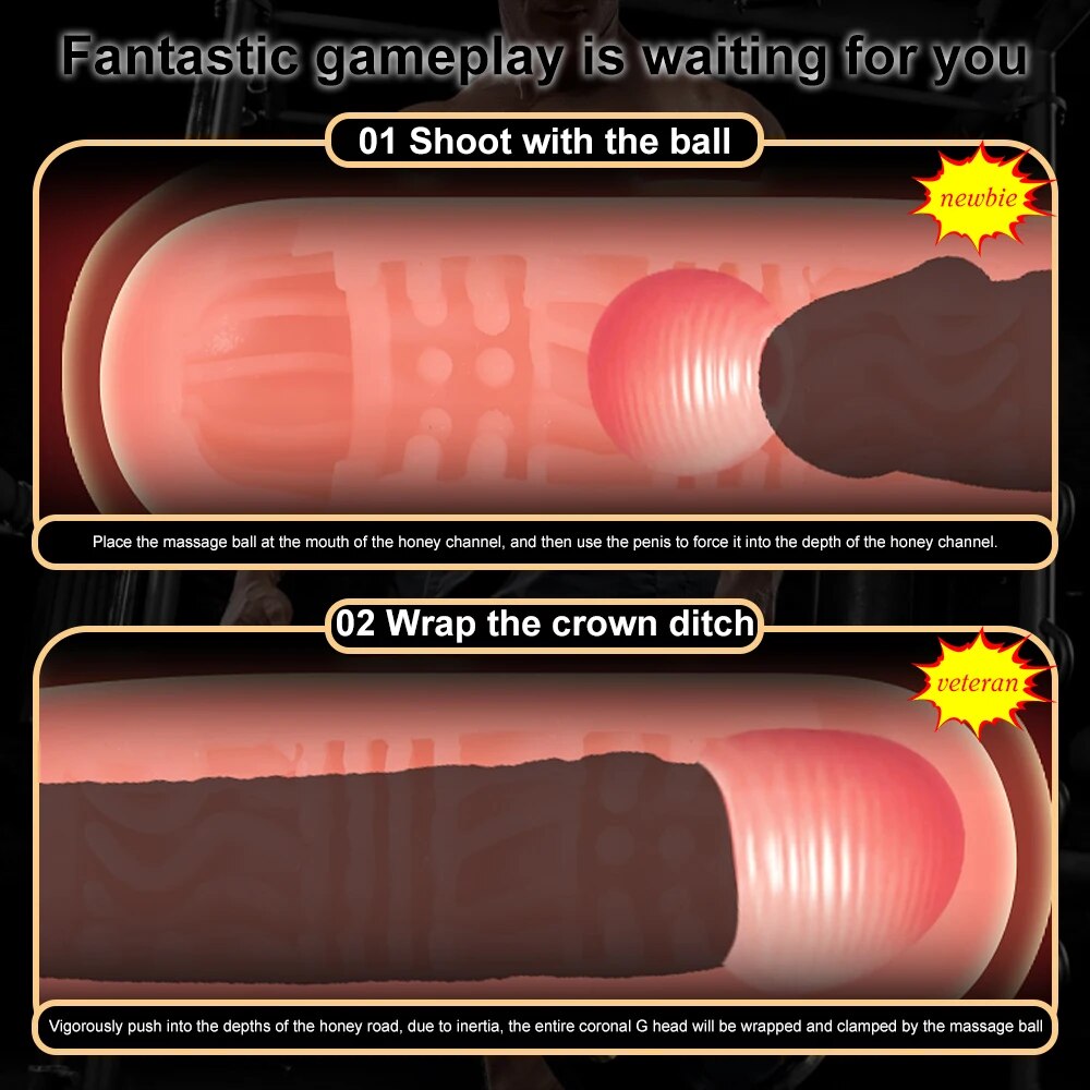 Male Masturbator for Men Sex Toys Soft Real Silicone Vagina Vacuum Pocket Double Blowjob Masturbation Cup for Couple