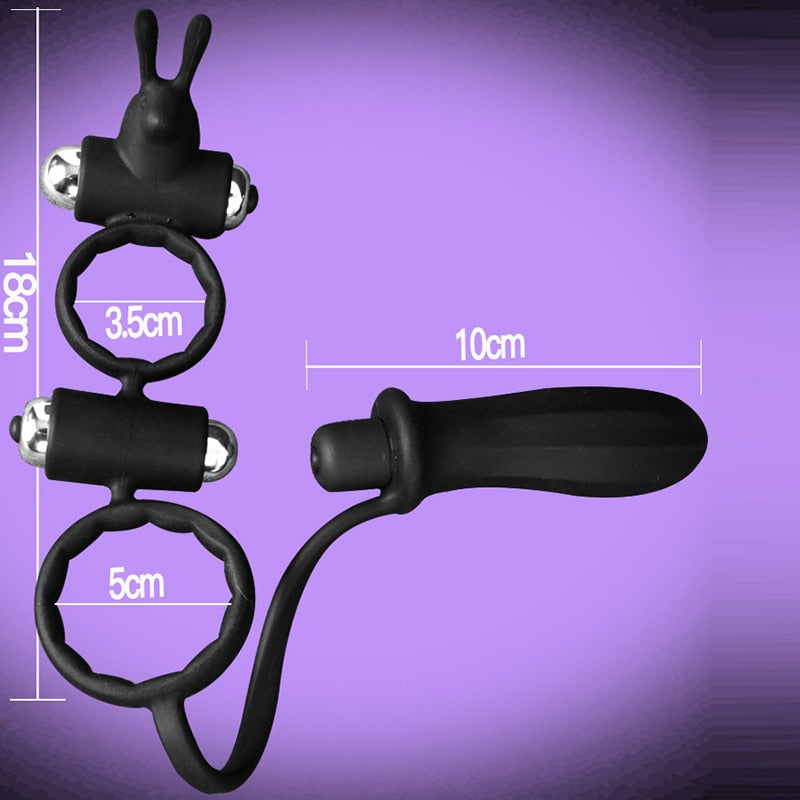Male Prostate Massager Anal Plug with Vibrating Cock Penis Ring Scrotum Ring Vibrator Sex Toys for Men Butt Plug Sex Product A3