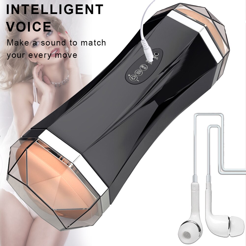 ชาย Masturbator สำหรับอัจฉริยะเสียง Oral Sex Vibrators ชะลอการ Exerciser Man เซ็กซ์ทอยผู้ใหญ่ Masturbation ถ้วย