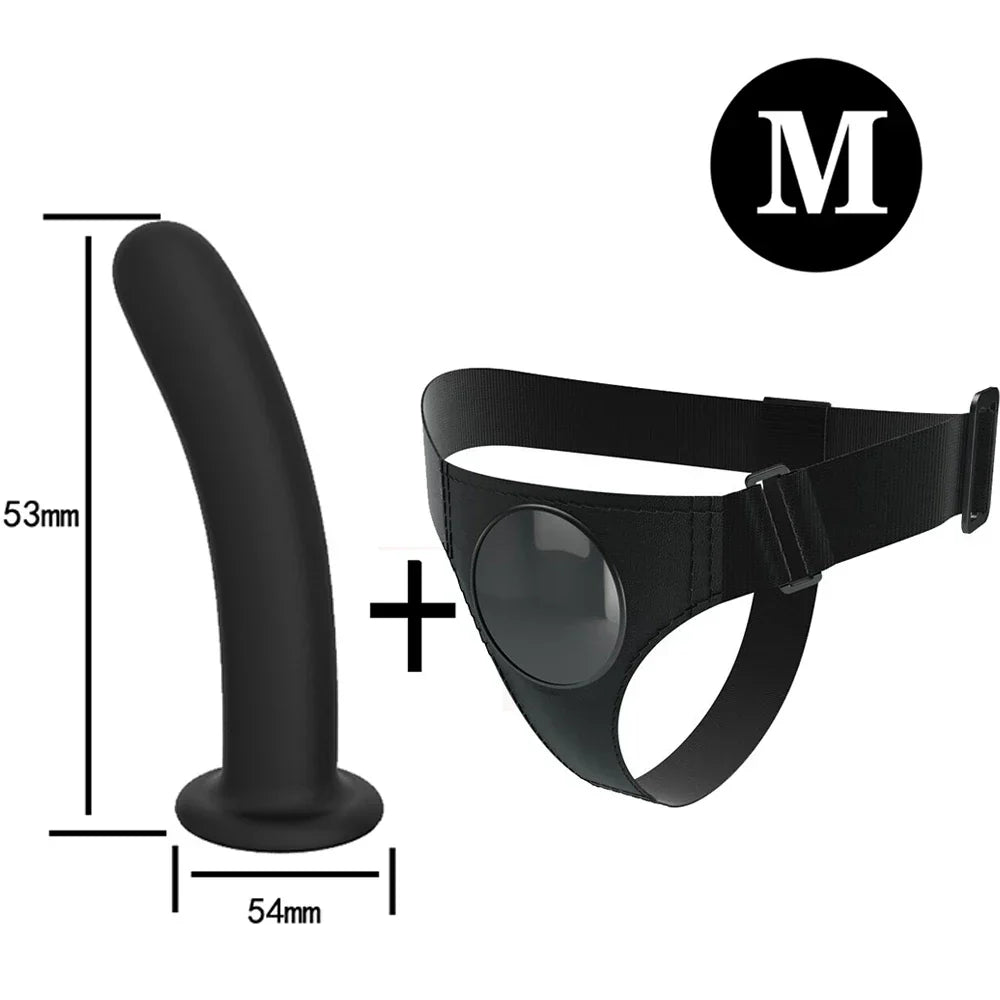 Men Strap On Dildo Panties Wearable Solid Penis Lengthen Sleeve Strapon Dildo Pants Harness Belt for Man Sex Toys For Woman Gay