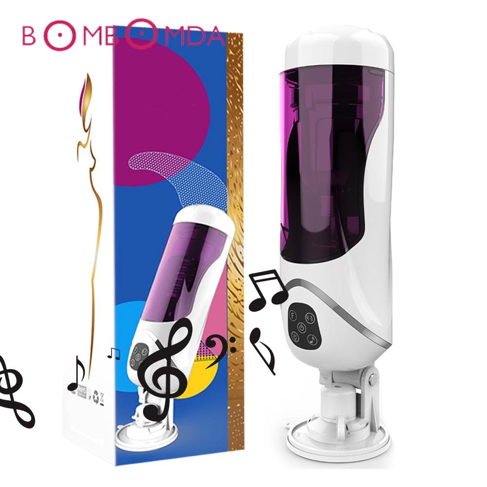Men Vibrator Masturbator Cup Dick Telescopic Insertion Rotation Penis Sucking 10 Speeds Electric Adult Sex Toy for Man Sex Shops
