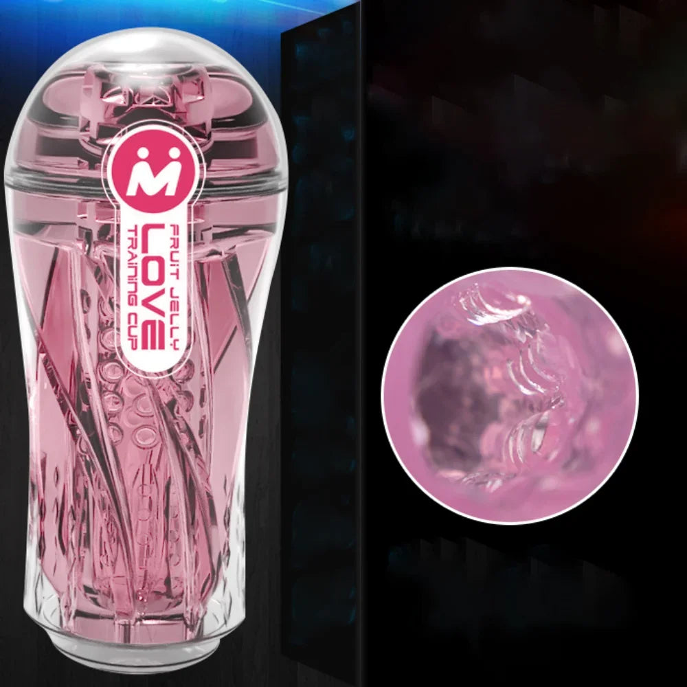Men's Transparent Massage Masturbator Adult Erotic Toys Vagina Masturbation Blowjob Male Piston Automatic Mastubator Real Vagina