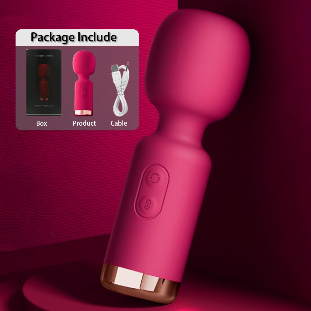 Mini AV Vibrator Magic Wand สำหรับผู้หญิงที่มีประสิทธิภาพ Clitoris Stimulator USB ชาร์จได้แบบพกพา Massager หญิงผู้ใหญ่สินค้าเซ็กซ์ทอย