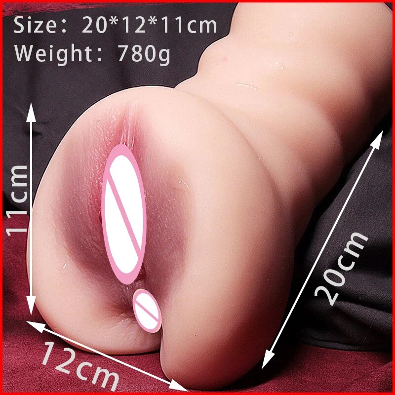 Mini ครึ่งตุ๊กตายางจริงหีความรู้สึกตูดชาย Masturbation ถ้วย Anus Dual Channel สมจริงหีเซ็กซ์ทอย
