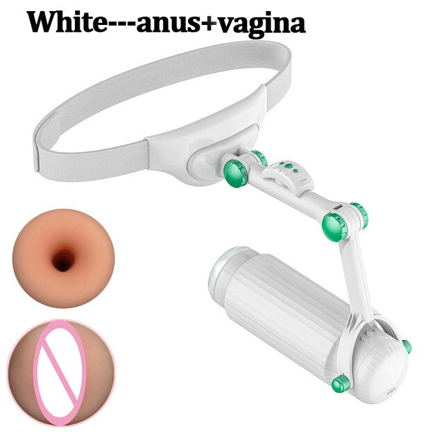 New Automatic Telescopic Wearable Male Masturbator Adjustable Articulate Arm Oral Anal Sex Machine Sex Toys for Men Masturbation