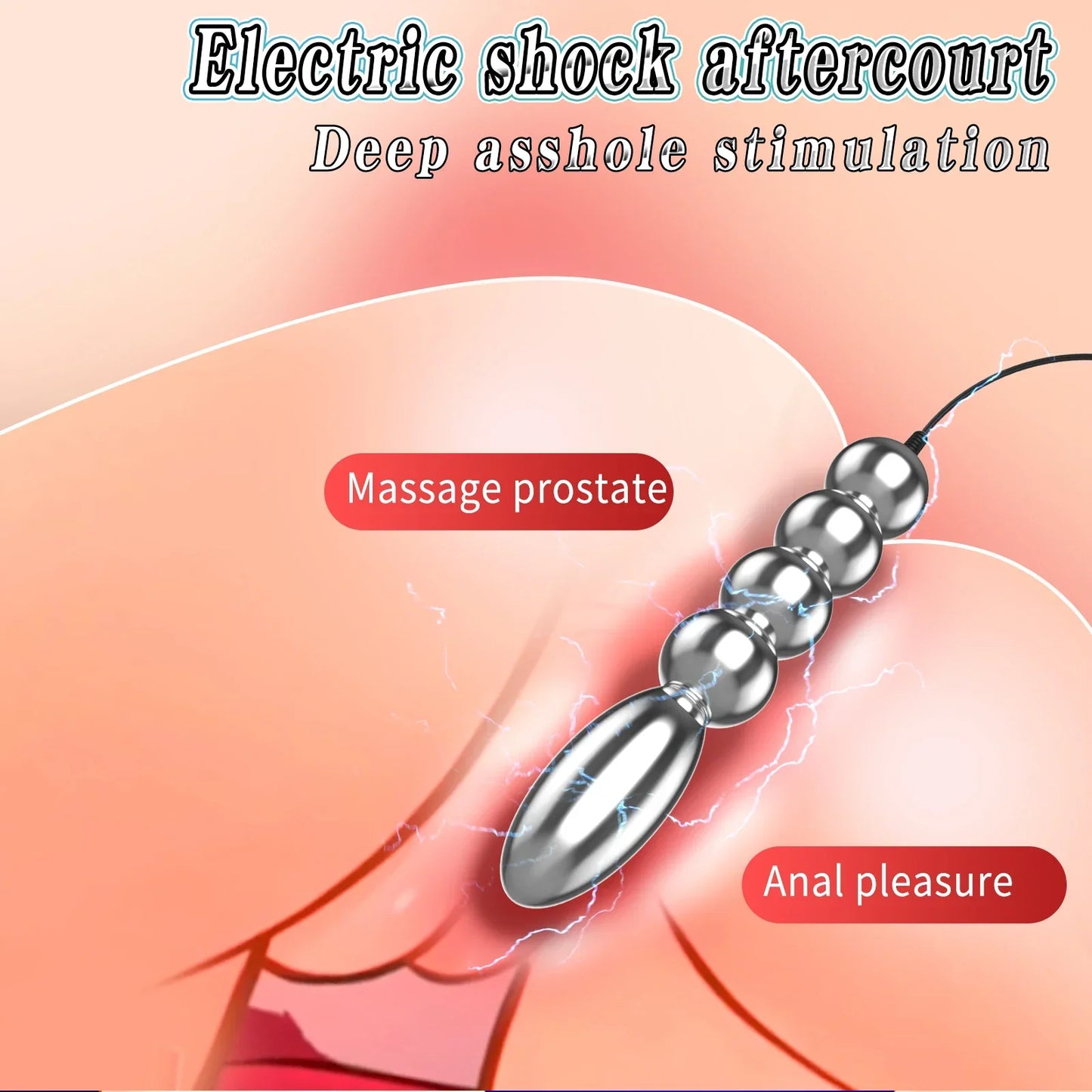 New Dual Output Electric Shock Host Electrosex Electroshock Anal Butt Plug . Electrostimulator Anal Bdsm Adult Sex Toys . E-stim