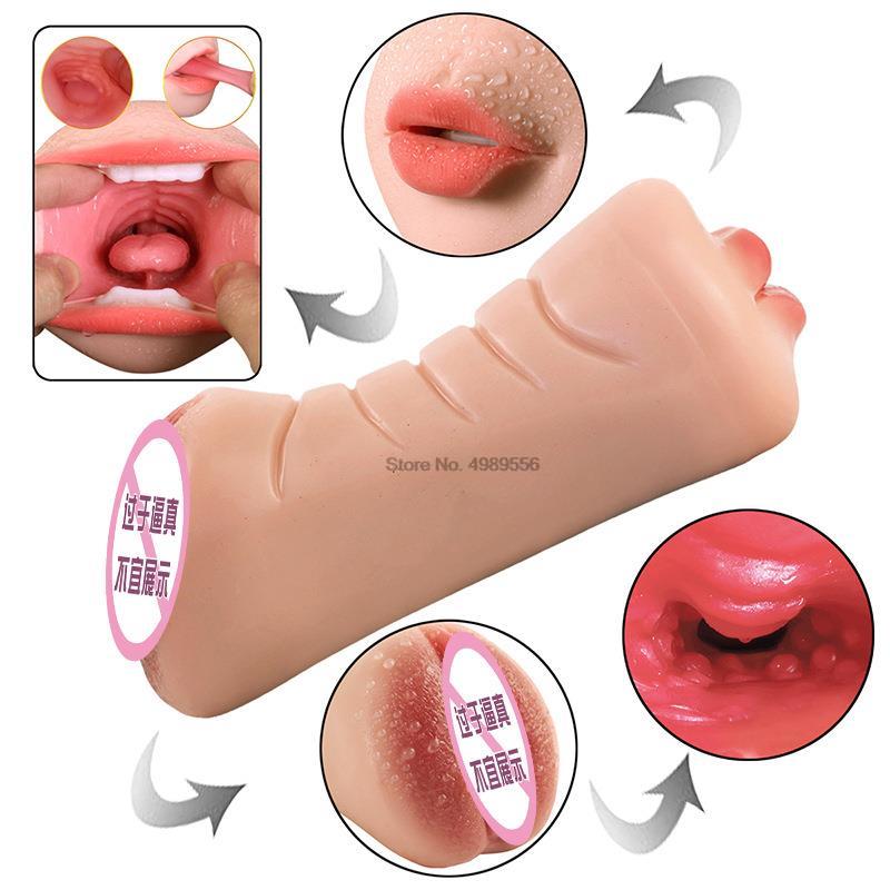นุ่มลิ้นซิลิโคนผู้ชายช่องคลอดเพศของเล่นพ็อกเก็ตหีชาย Oral Masturbation อุปกรณ์สำหรับผู้ใหญ่ผู้ชาย3D Masturbation ของเล่นผู้ใหญ่