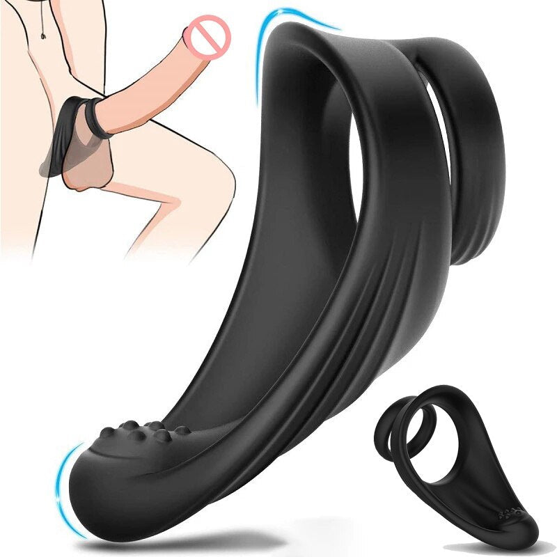 Penian แหวนชายแหวนคู่แหวน Delay Ejaculation Scrotum ผูกแหวนล็อคเซ็กซ์ทอยสำหรับชาย Erection นวดต่อมลูกหมาก