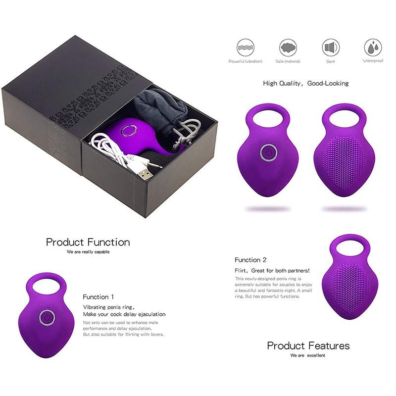 Penis Ring Vibrating Clitoris Stimulator G Spot Sex Toys for Couple Vibro Delay Lick Vagina Orgasm Lock Fine Sleeve Vibrator