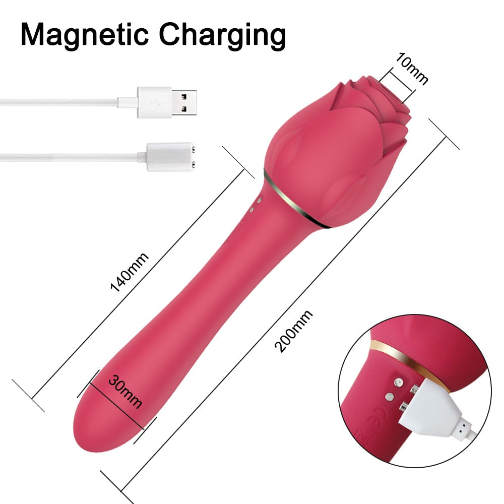 Powerful Rose Vibrator for Women Clitoris Nipple Clit Sucker Vacuum Stimulator Dildo Vibrators Female Sex Toys for Adults 18